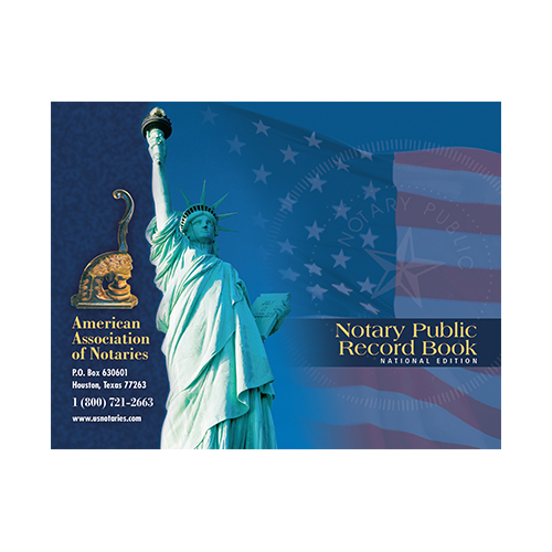 Arkansas Notary Public Record Book (Journal) - Statue of Liberty Blue Cover