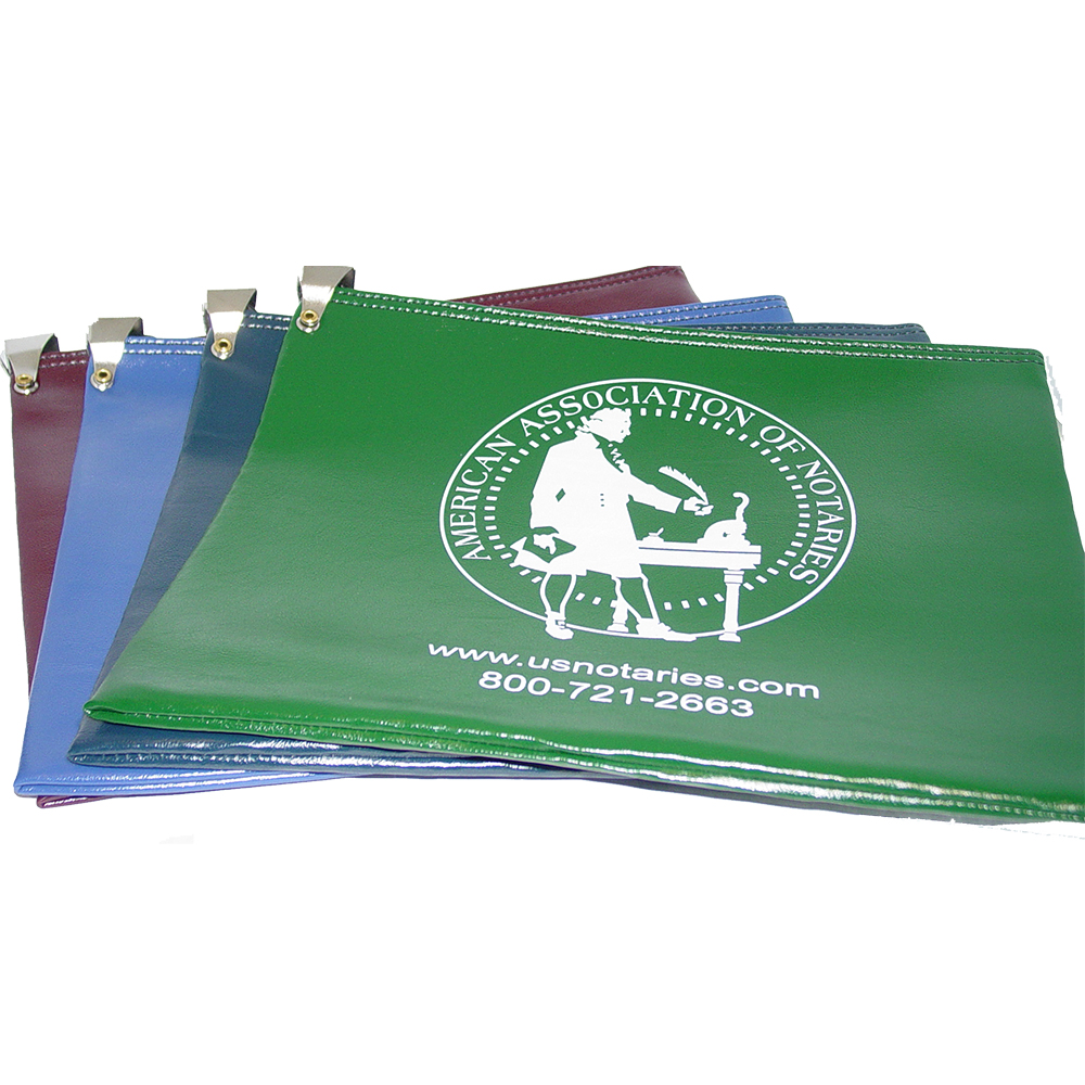 Don't risk misplacing your Arkansas notary supplies. This notary locking zipper bag is an ideal and convenient way to store, transport, and secure your Arkansas notary supplies. The bag easily carries your Arkansas notary record book, notary stamp, and notary seal embosser. Made of durable leatherette material (soft vinyl). Imprinted on one side of the bag with the AAN logo. Available in 6 colors. </p></p></p></p>