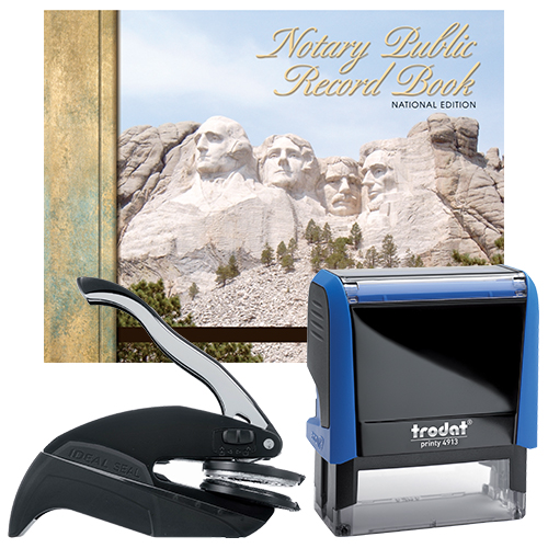 The Arkansas notary supplies premier package contains everything you need, to perform your notarial duties correctly and efficiently. The Arkansas notary supplies premier package includes handheld notary seal embosser, notary Stamp, and notary journal. The notary seal produces thousands of perfect and consistent notary seal impressions. The notary stamp is available in several case colors and five ink colors, produces thousands of perfect and consistent notary stamp impressions, stamp-after-stamp, without the need for an ink pad or re-inking. The modern, ergonomic design of this stamp soft-touch exterior fits comfortably in your hand and with gentle pressure produces the sharpest Arkansas notary stamp impression with ease. An index label allows you to quickly identify your notary stamp and ensures a right-side-up impression. A clear base positioning window guarantees accurate placement of your notary stamp on documents. With the click of a button, the ink pad - which is built into the notary stamp - can easily be accessed for changing or refilling. The notary seal embosser makes with ease and little pressure a clear and crisp raised notary seal impression every time even on thick cardstock paper.