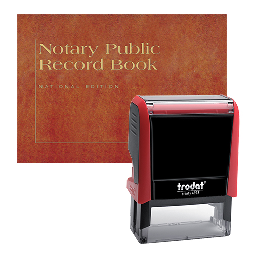 The Arkansas notary supplies value package contains everything you need, in accordance with Arkansas notary laws to perform your notarial duties correctly and efficiently. This notary supplies package includes Arkansas notary stamp item and Arkansas notary record Book. The notary stamp is available in several case colors and five ink colors, produces thousands of perfect and consistent notary stamp impressions, stamp-after-stamp, without the need for an ink pad or re-inking. The modern, ergonomic design of this stamp soft-touch exterior fits comfortably in your hand and with gentle pressure produces the sharpest Arkansas notary stamp impression with ease. An index label allows you to quickly identify your notary stamp and ensures a right-side-up impression. A clear base positioning window guarantees accurate placement of your notary stamp on documents. With the click of a button, the ink pad - which is built into the notary stamp - can easily be accessed for changing or refilling.